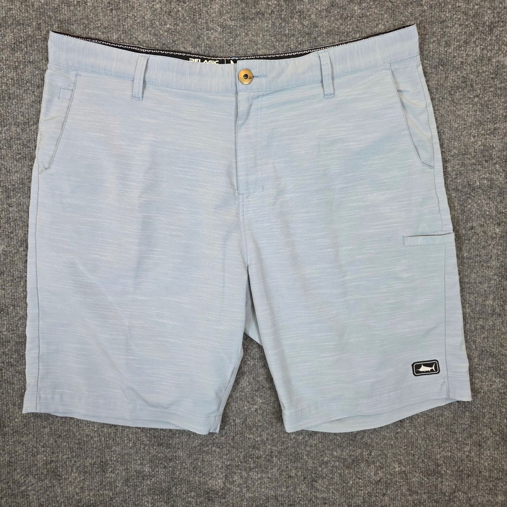 Pelagic Mako XT Hybrid Shorts Mens 38 Light Blue Performance Fishing Outdoor